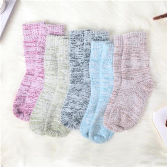 New 5 Pairs Fuzzy Soft Cozy Comfortable Socks for Women, Casual Sleep Comfy Sock - Picture 4 of 6